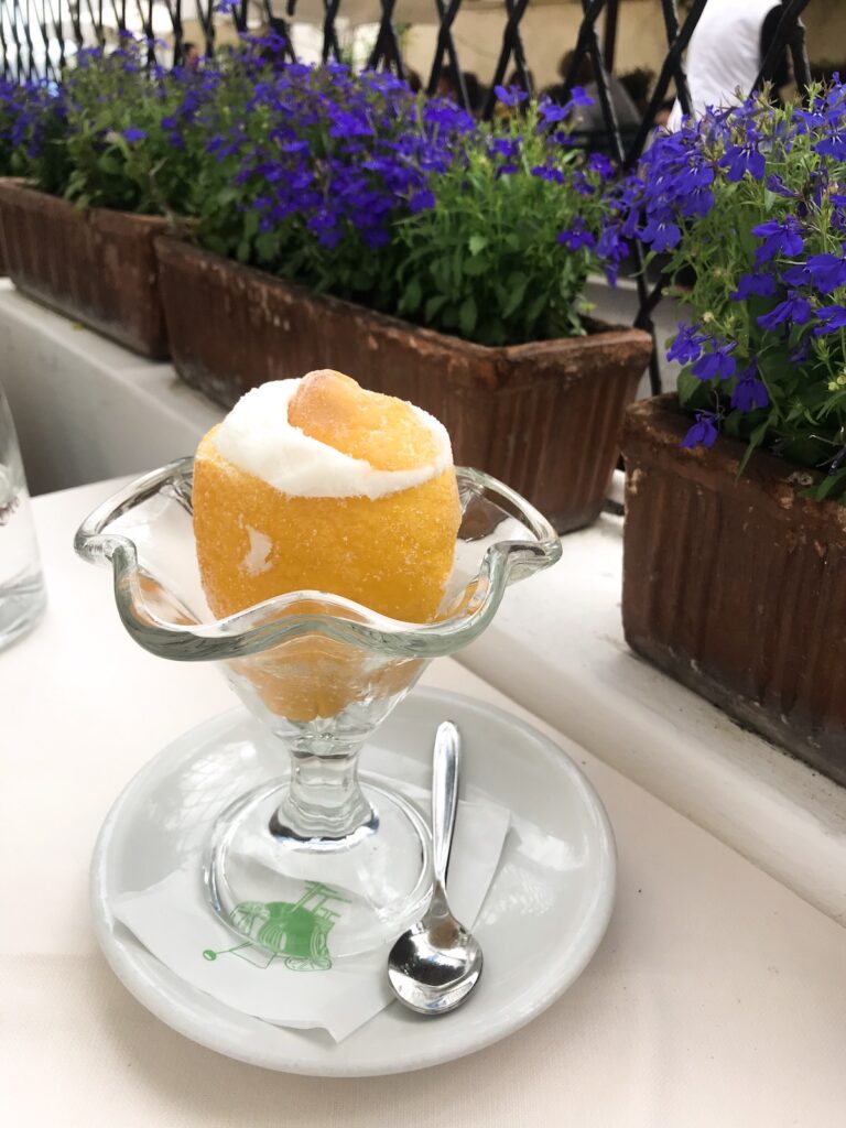 lemon sorbet in positano italy