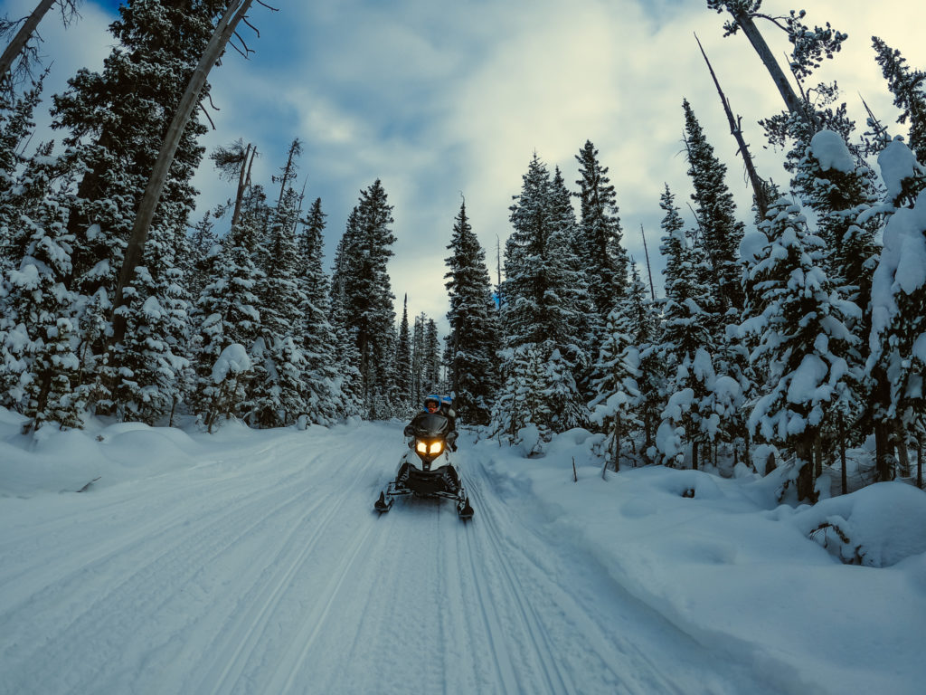 Snowmobiling on Two Top Mountain in West Yellowstone